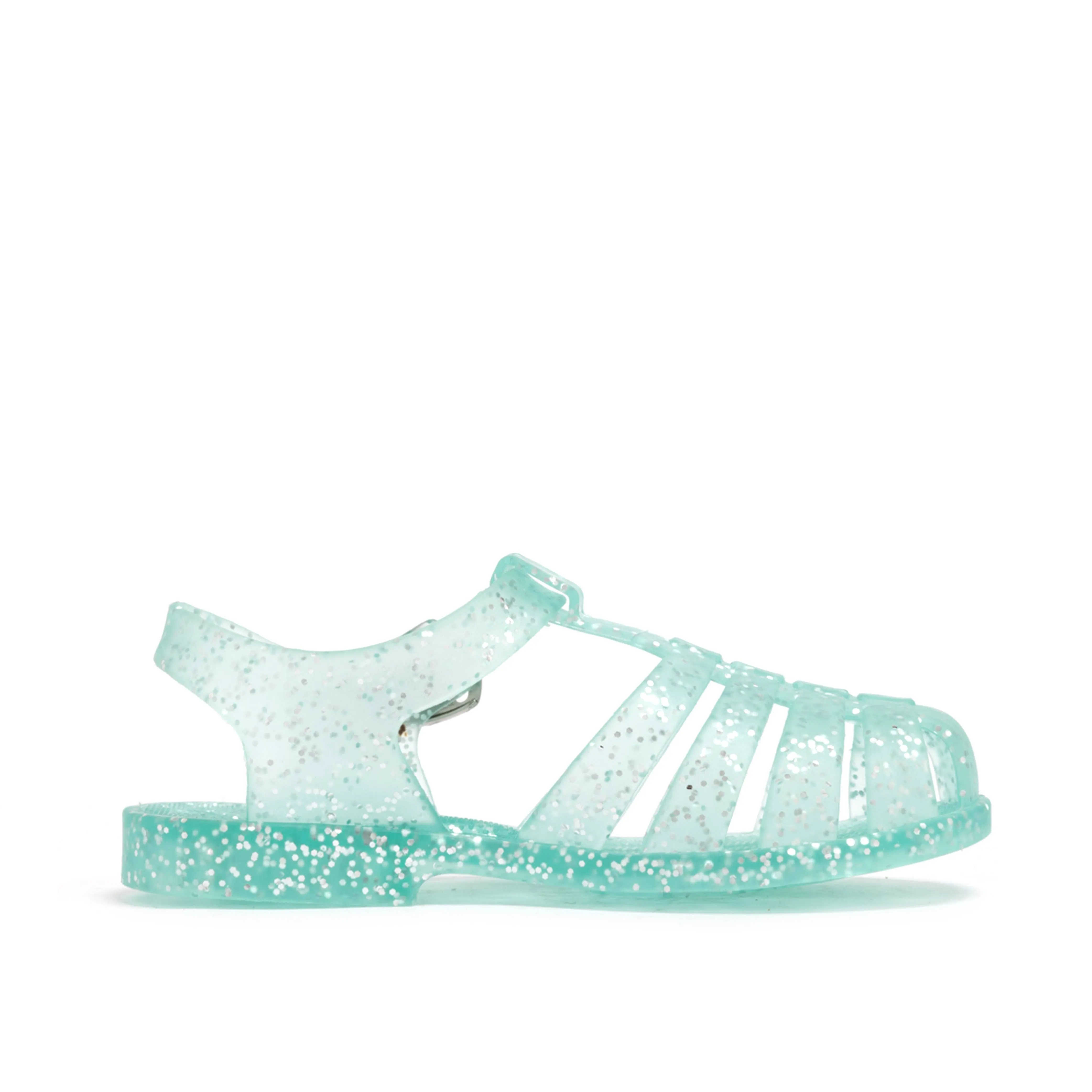 Aqua Glitter Jelly Sandals