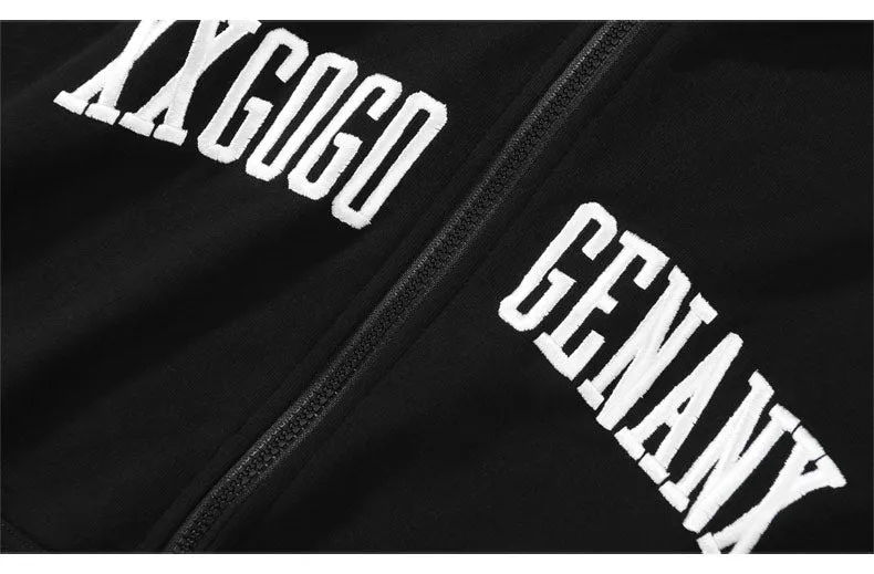 Basic Logo Print Stand Collar Jacket