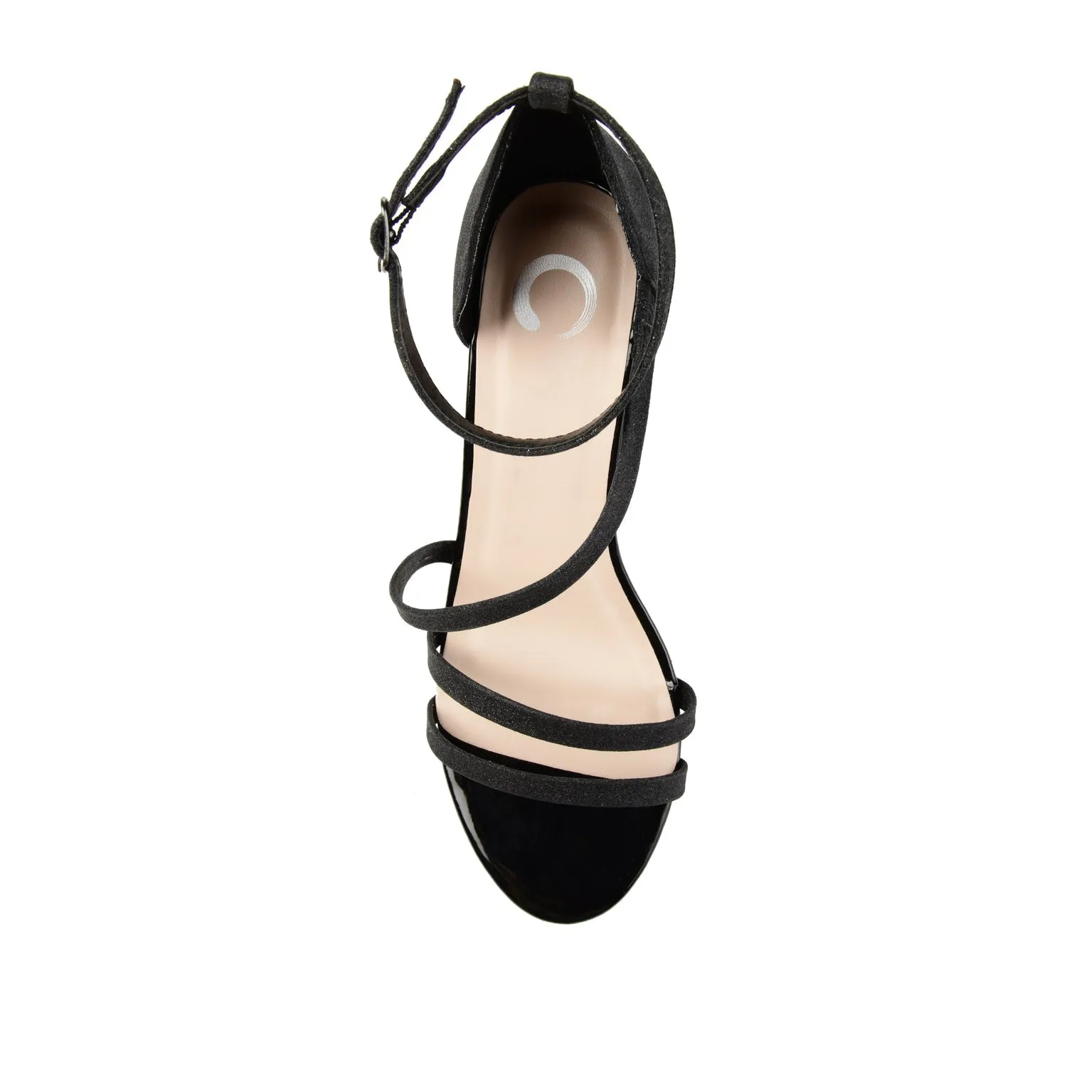 BELLA GLITTERED STRAPPY HEELS IN WIDE