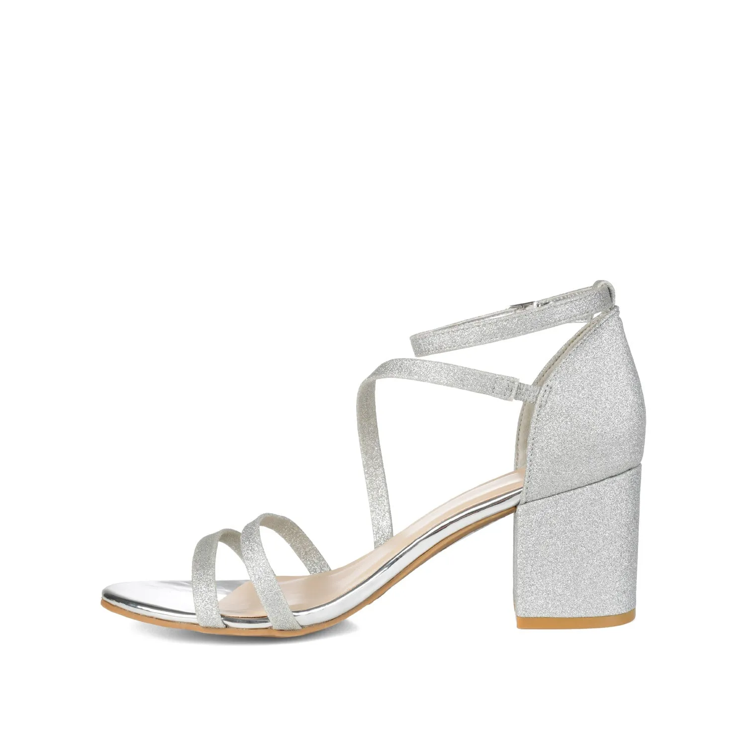 BELLA GLITTERED STRAPPY HEELS IN WIDE