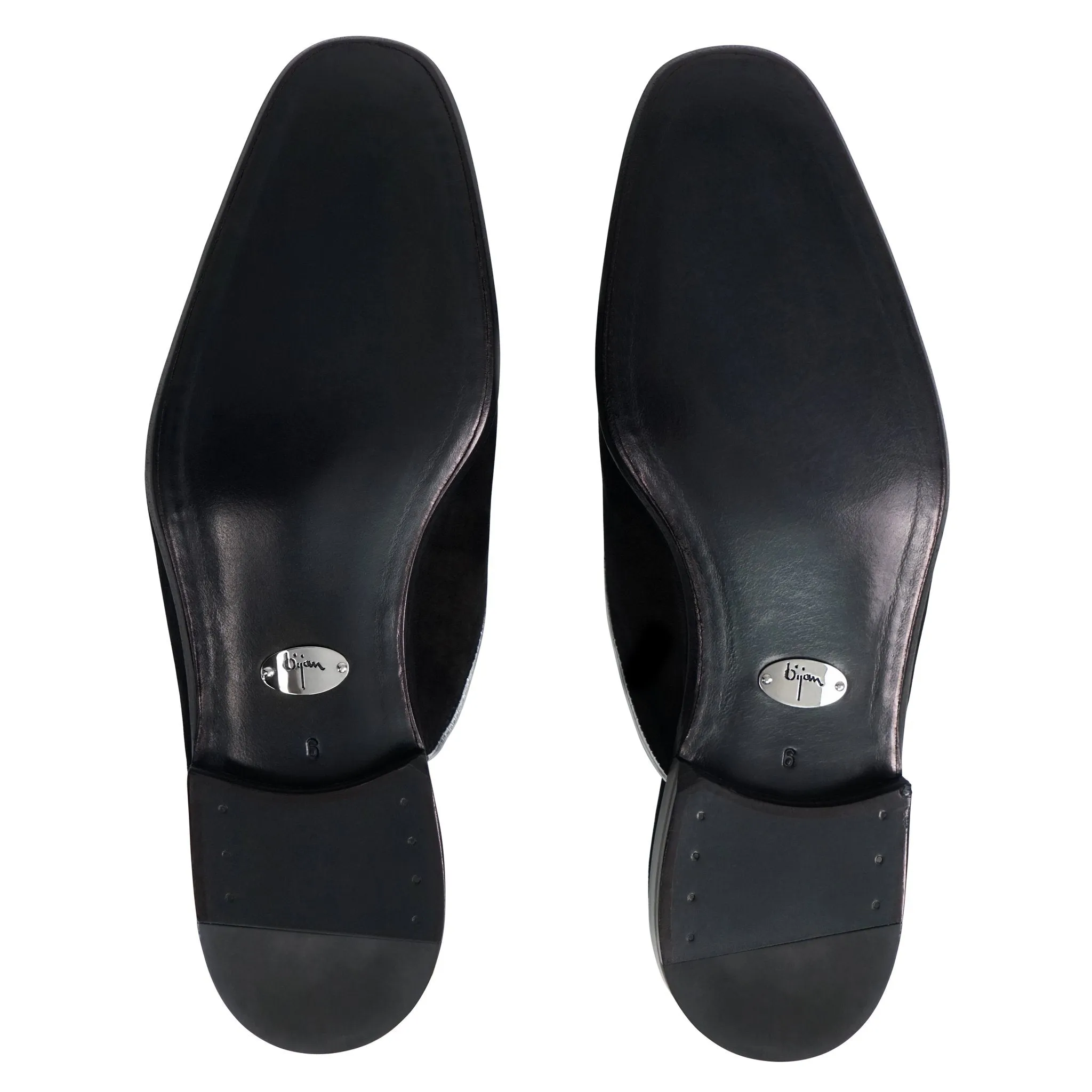 Black and Silver Slip On Suede Loafer