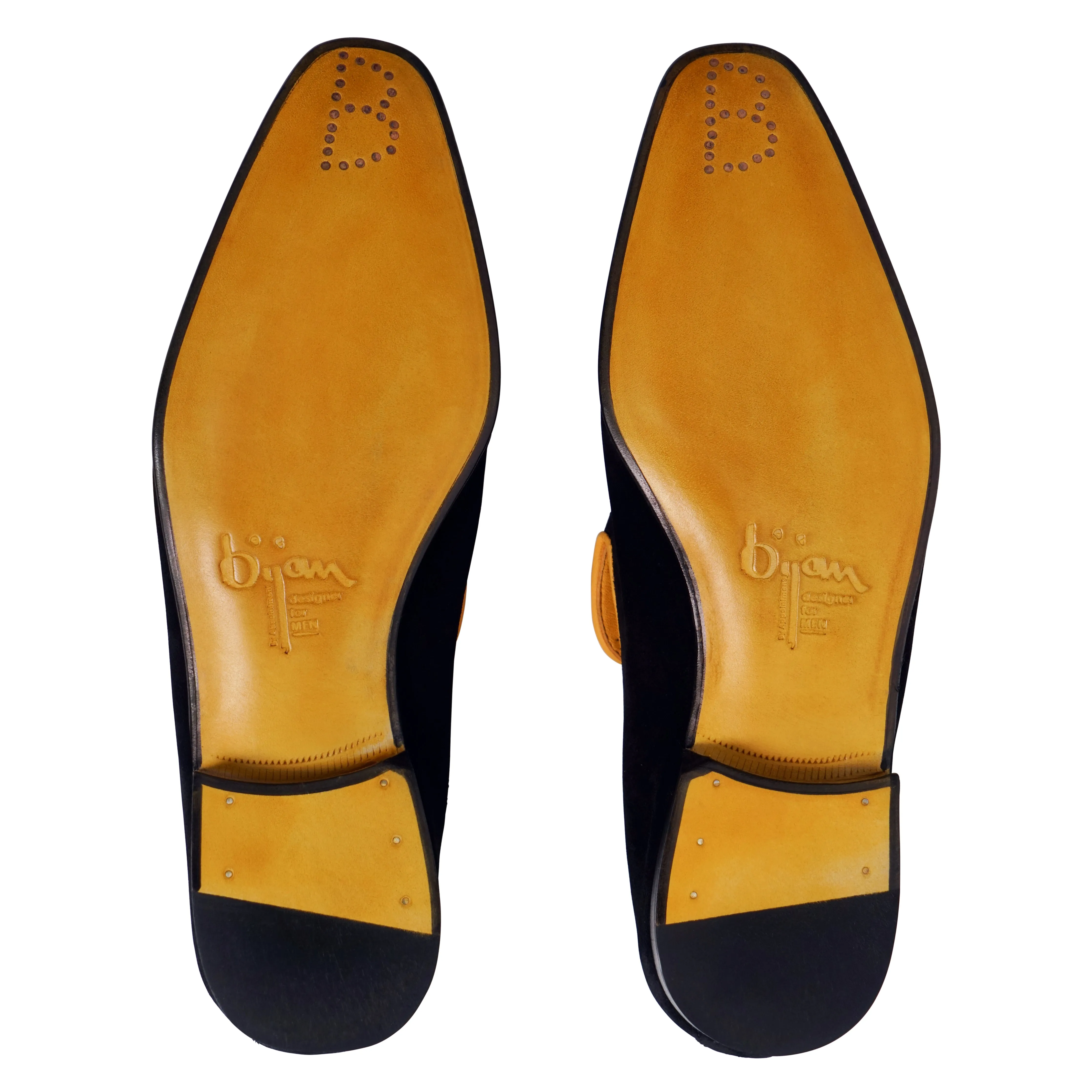 Black and Yellow Suede Loafer