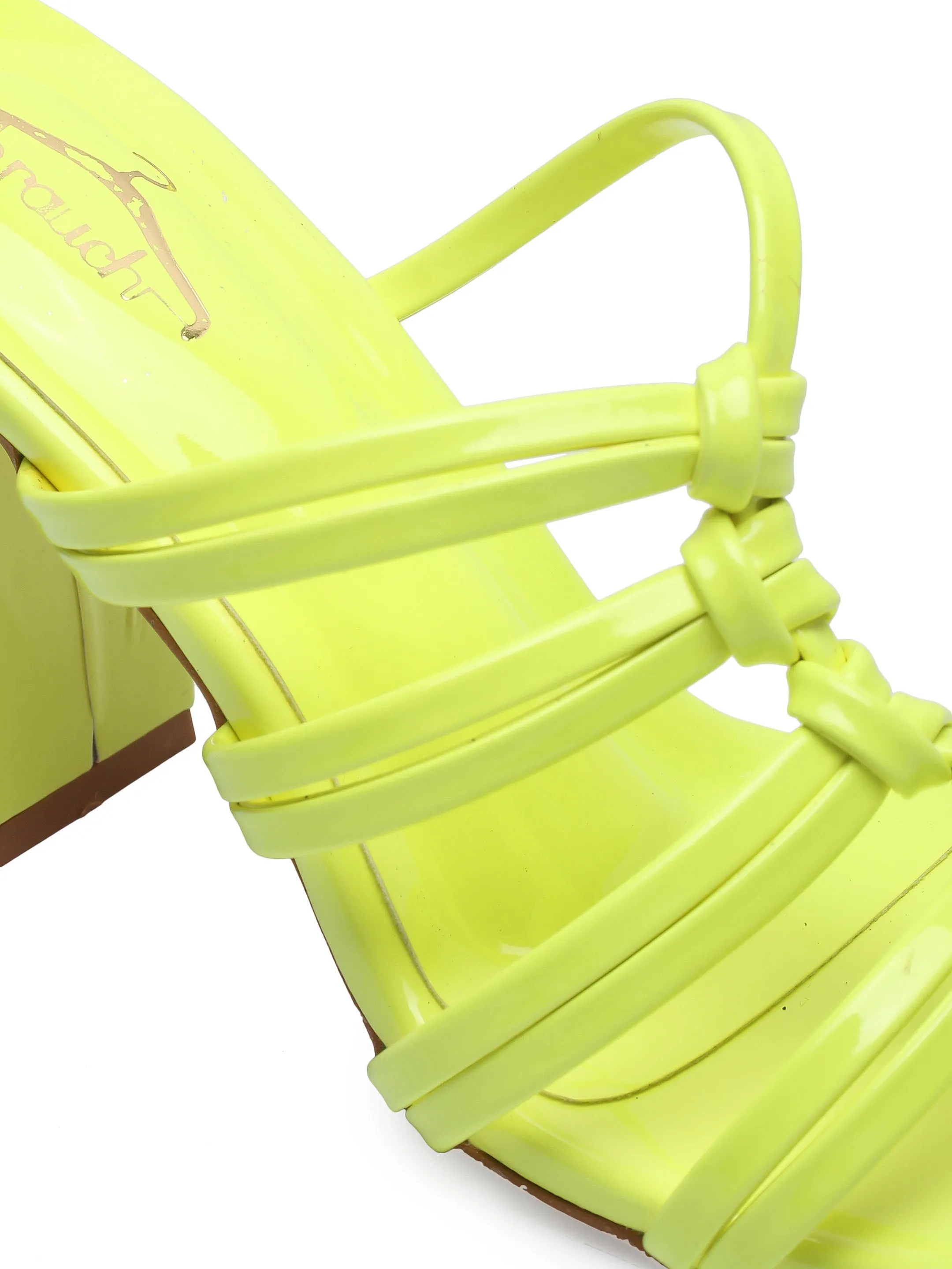 Brauch Neon Green Multistrap Knot heel