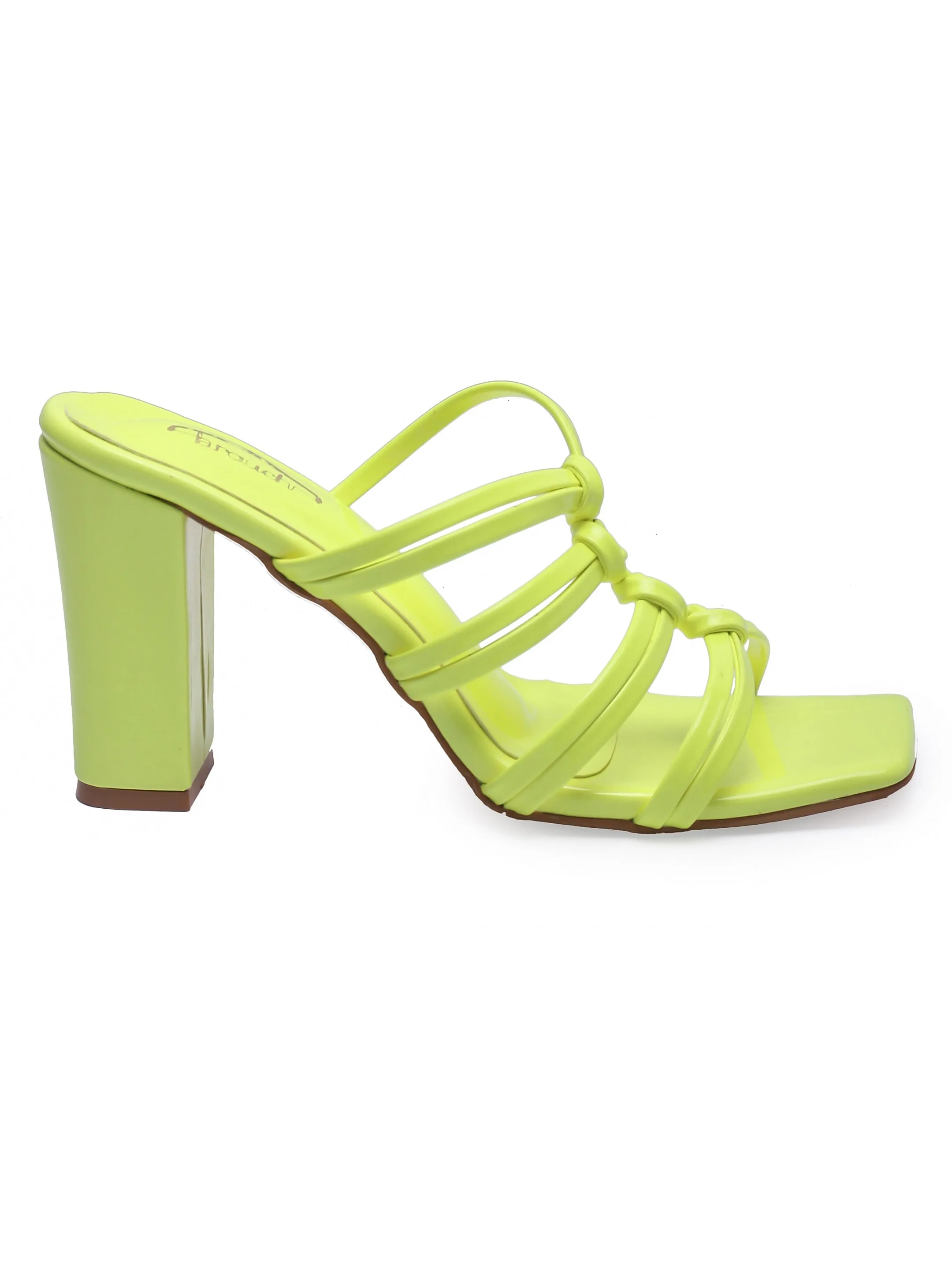 Brauch Neon Green Multistrap Knot heel