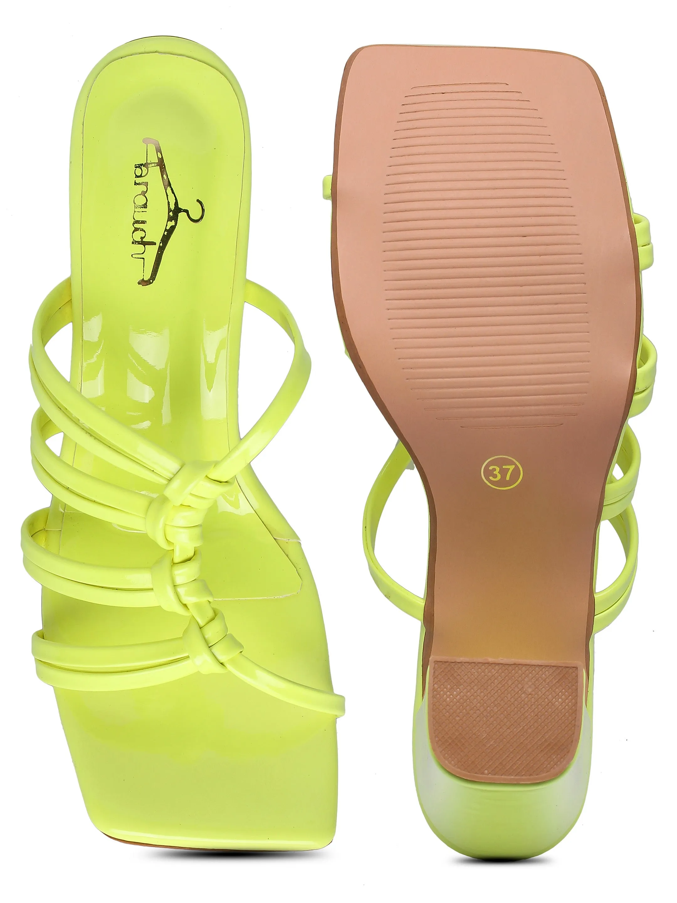 Brauch Neon Green Multistrap Knot heel