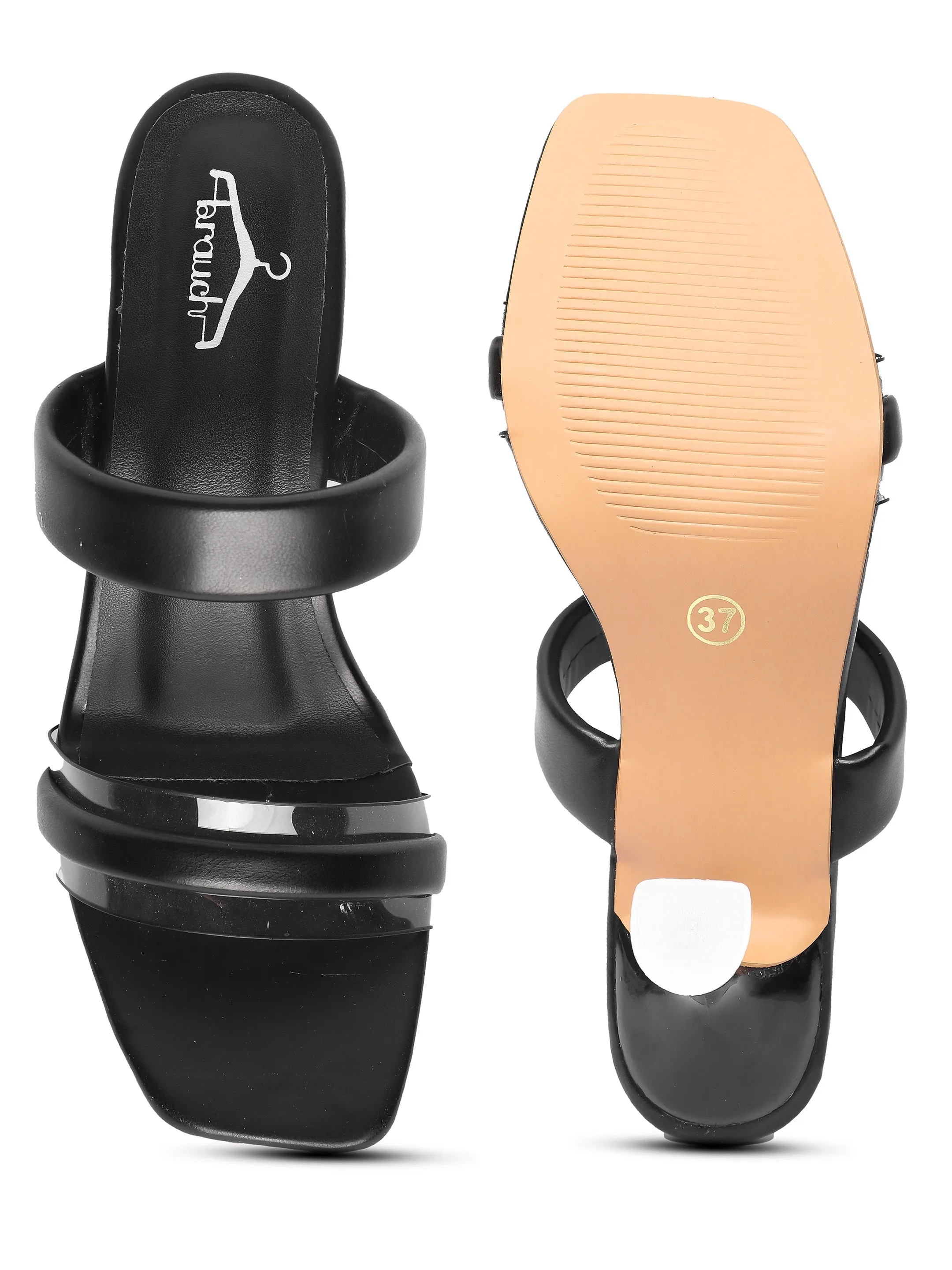 Brauch Women's Black Transparent Upper Spool Heel