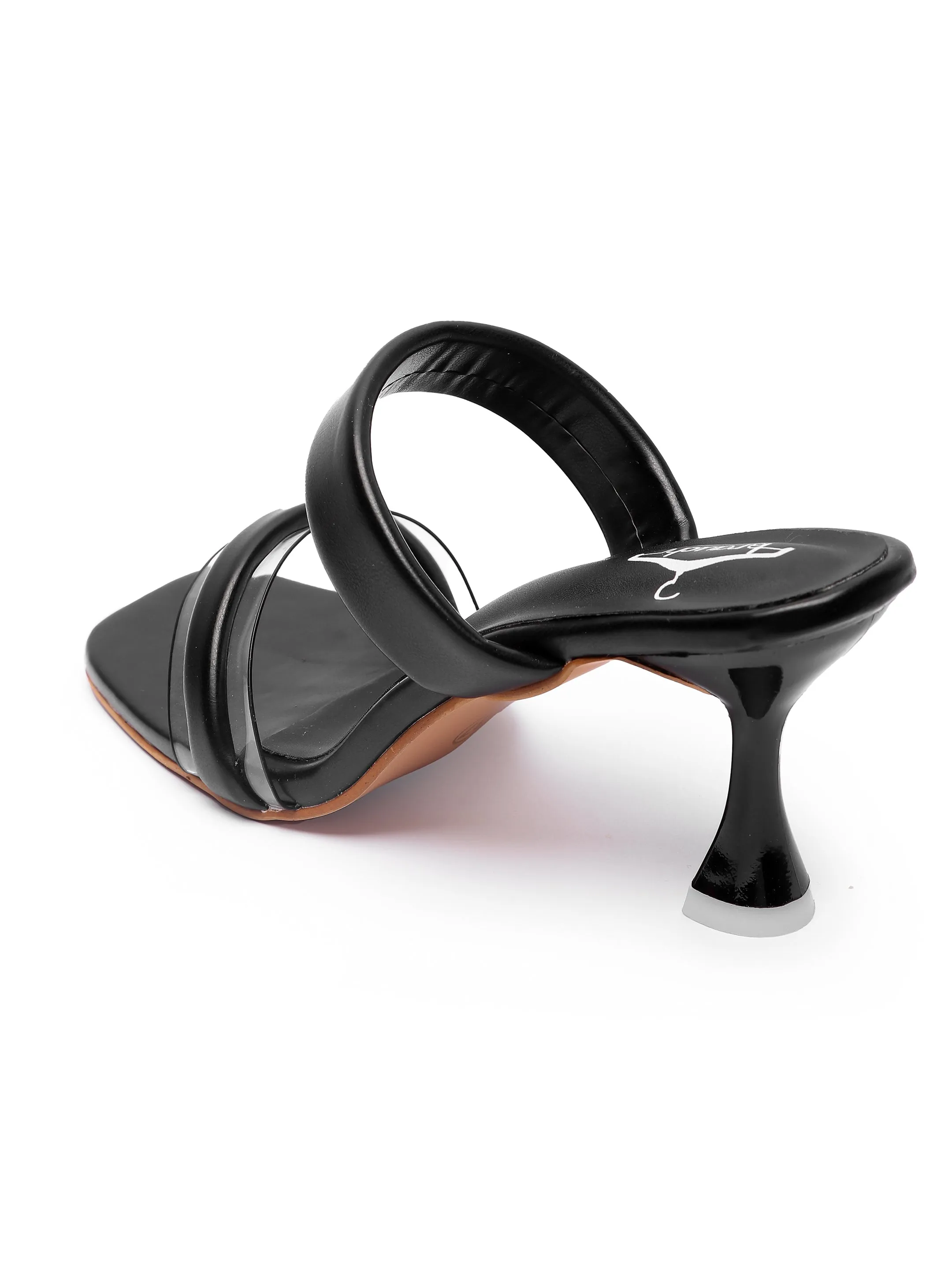 Brauch Women's Black Transparent Upper Spool Heel