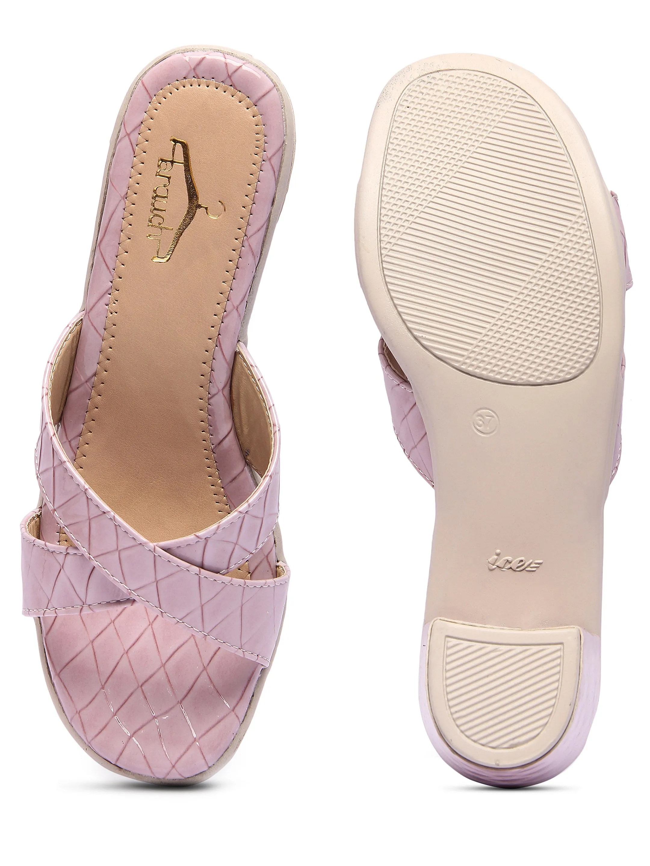 Brauch Women's Lavender Croc Patterned Heels