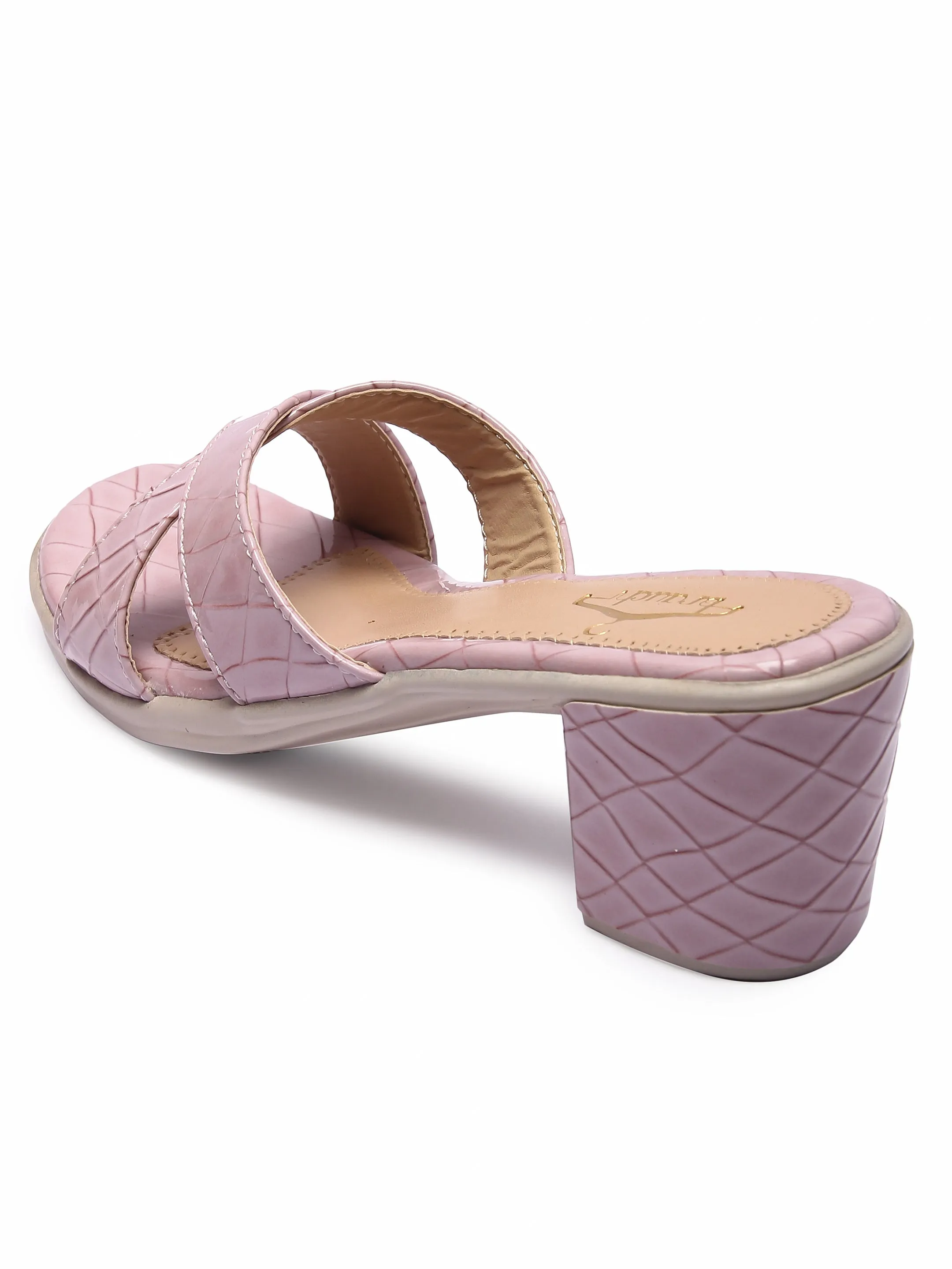 Brauch Women's Lavender Croc Patterned Heels