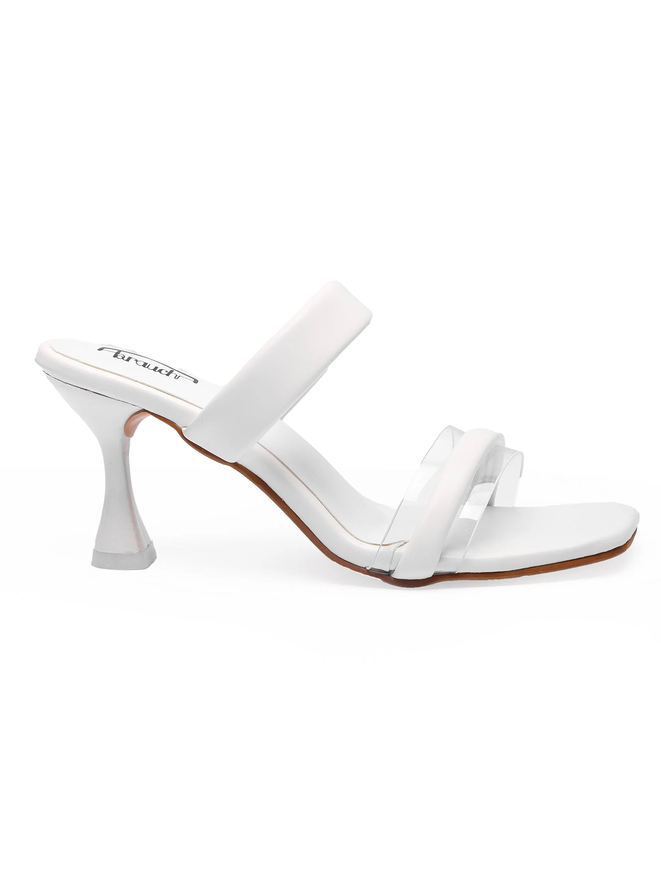 Brauch Women's White Transparent Upper Spool Heel