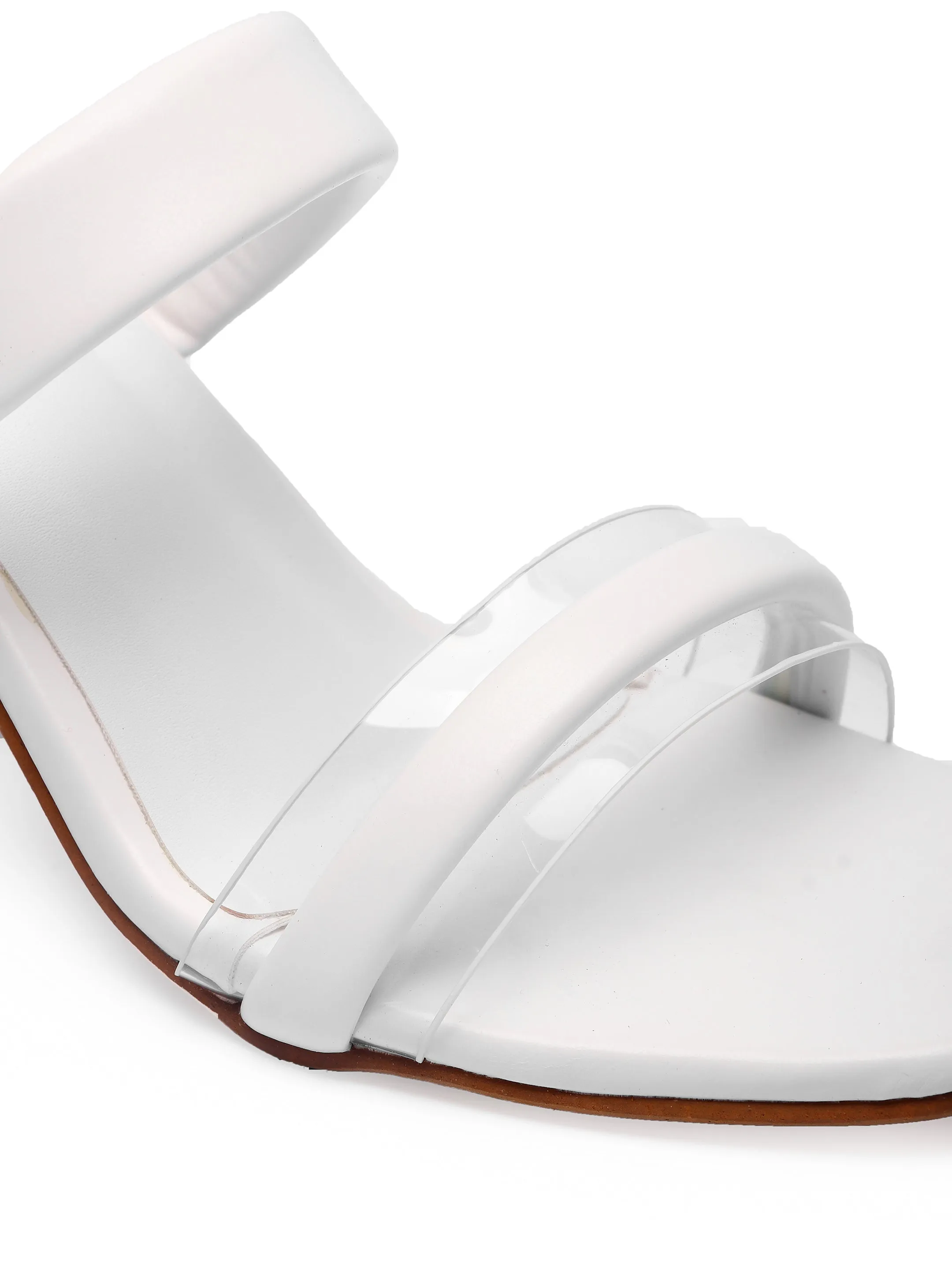 Brauch Women's White Transparent Upper Spool Heel