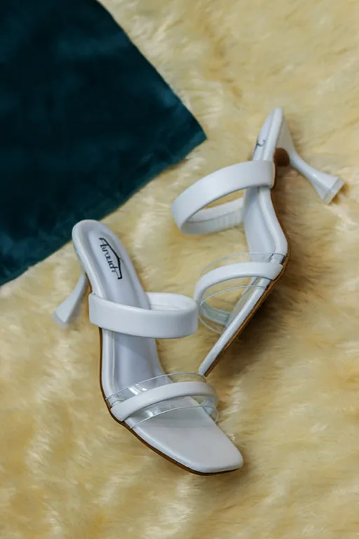 Brauch Women's White Transparent Upper Spool Heel