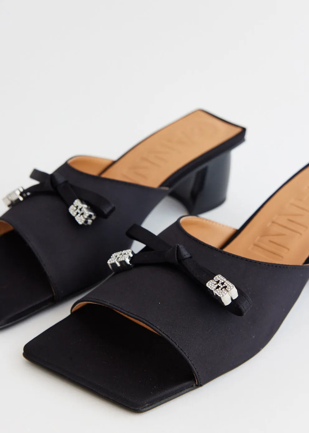 Butterfly Mid Heel Bow Mules