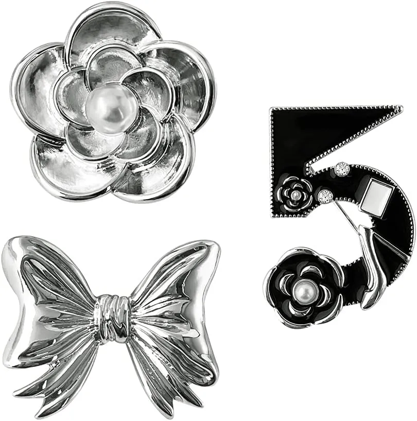 Celebrity Designer Inspired Fashion Statement Enamel Mini Lapel Costume Brooch Pin Set for Women