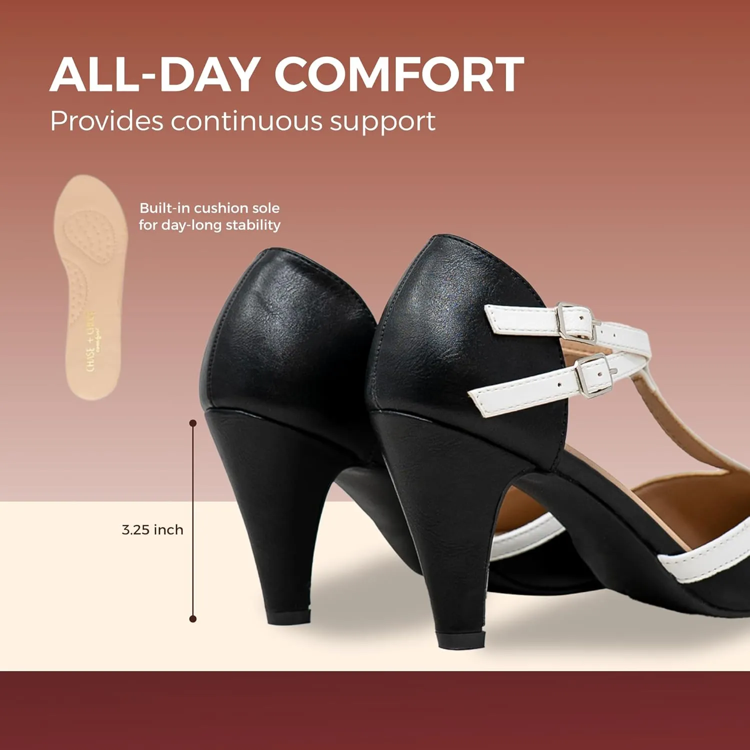 Chase & Chloe Kimmy-58 Women's Mary Jane T-Strap Round Toe Pump