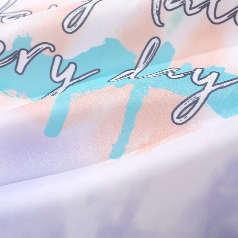 Colorful Graffiti Letters Print Hooded Jacket
