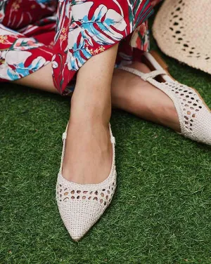 Cookies & Cream : Slingback Mules