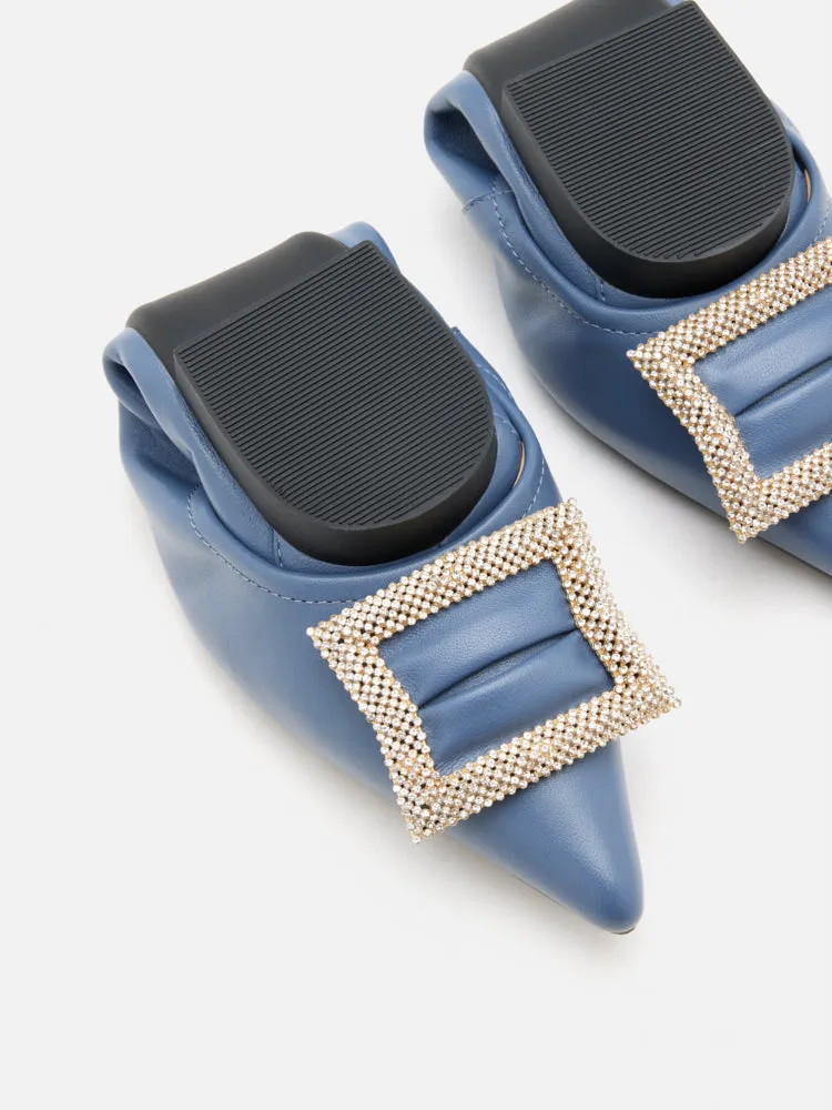 Corene Embellished Buckle Foldable Flats