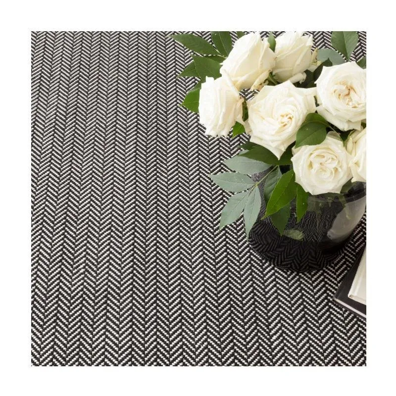 Dash & Albert Herringbone Black/Ivory Indoor/Outdoor Rug