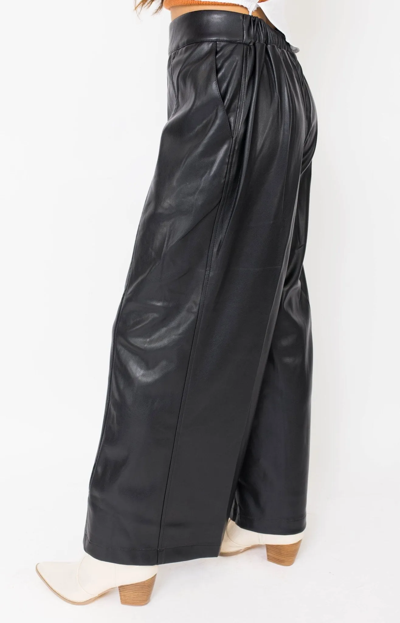 Dolce Cabo: Modern Moments Vegan Leather Pants, BLACK