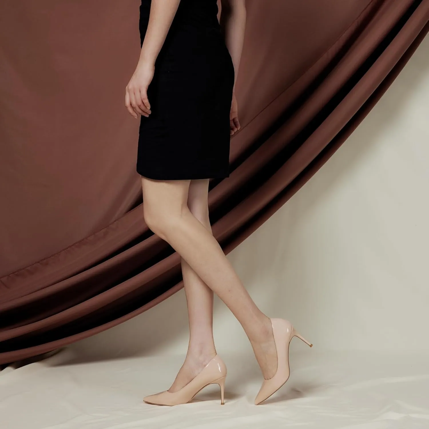 Elisabet Tang 3 in Classic Pointy Pull on Heeled Wedding Pumps - Comfortable Stiletto Closed Toe Dress Heels for Prom Work