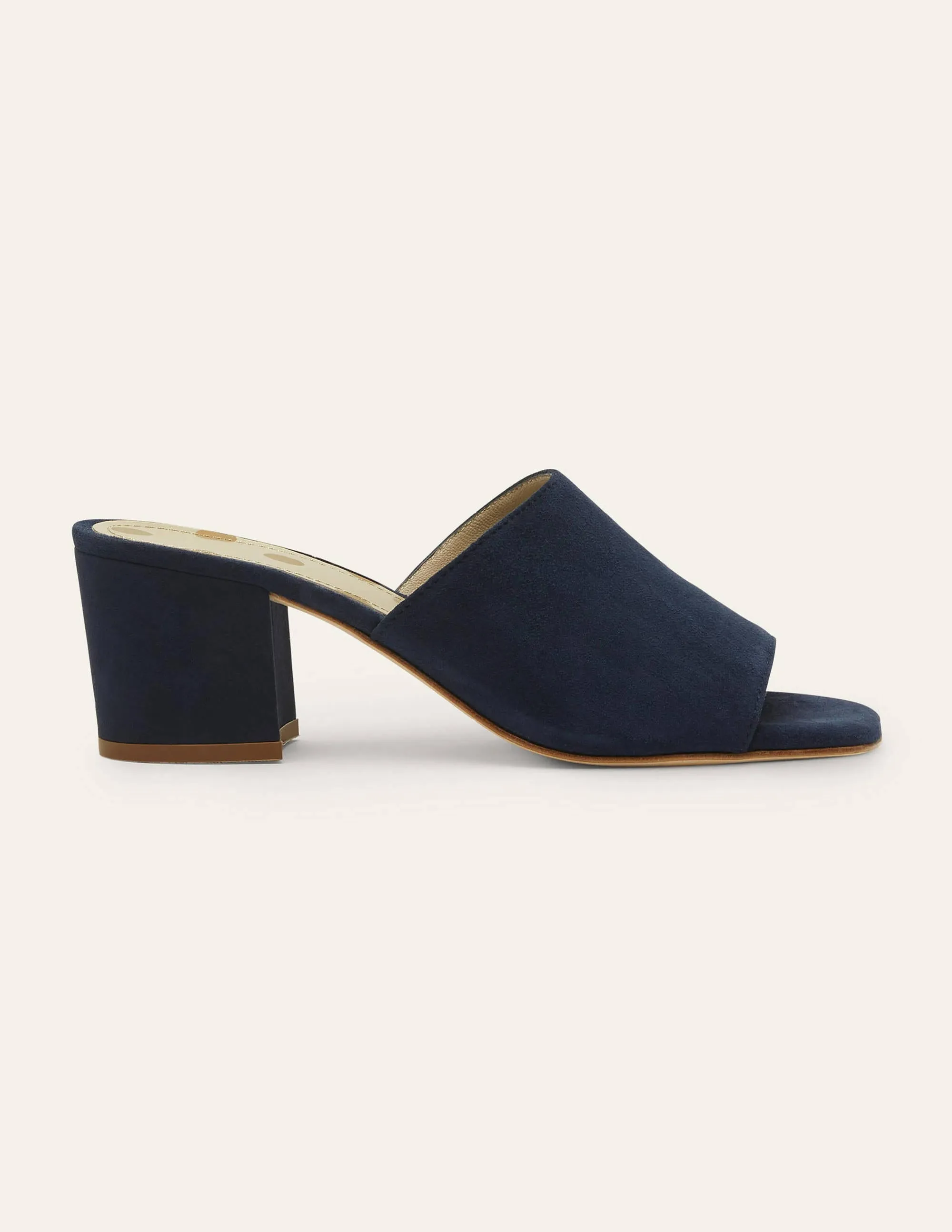 Elsie Heeled Mules-Navy