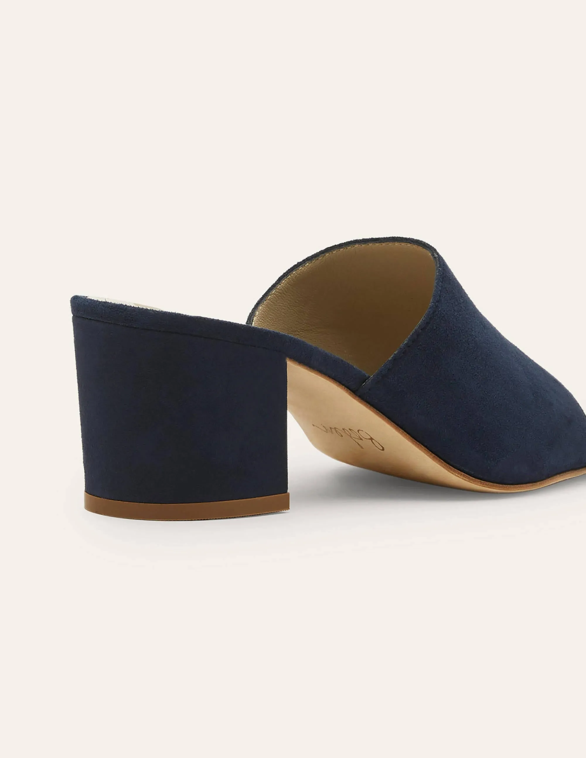 Elsie Heeled Mules-Navy