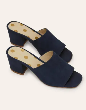 Elsie Heeled Mules-Navy