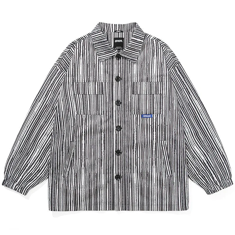 High Street Vertical Striped Lapel Jacket
