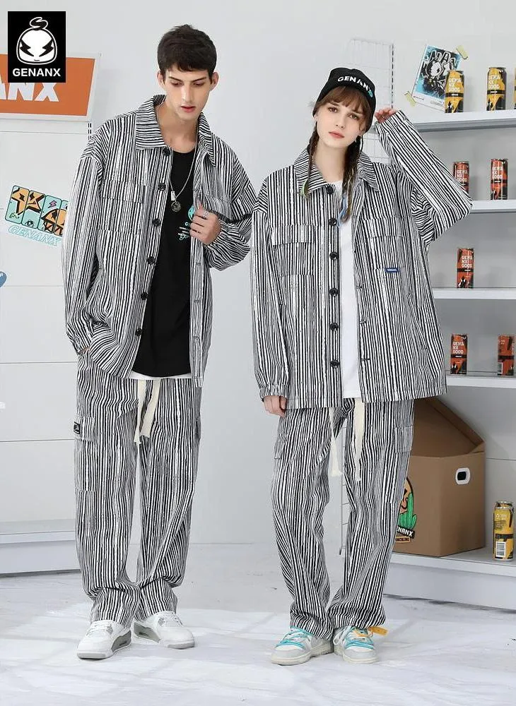 High Street Vertical Striped Lapel Jacket