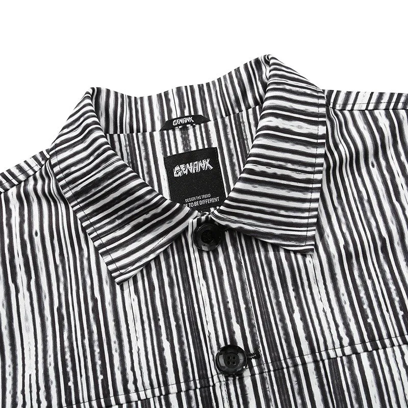 High Street Vertical Striped Lapel Jacket