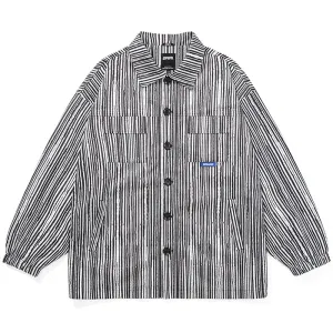 High Street Vertical Striped Lapel Jacket