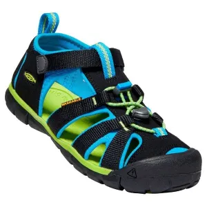 Keen Seacamp II CNX Black/ Brilliant Blue Little/Big Kids Sandals (Water Friendly)