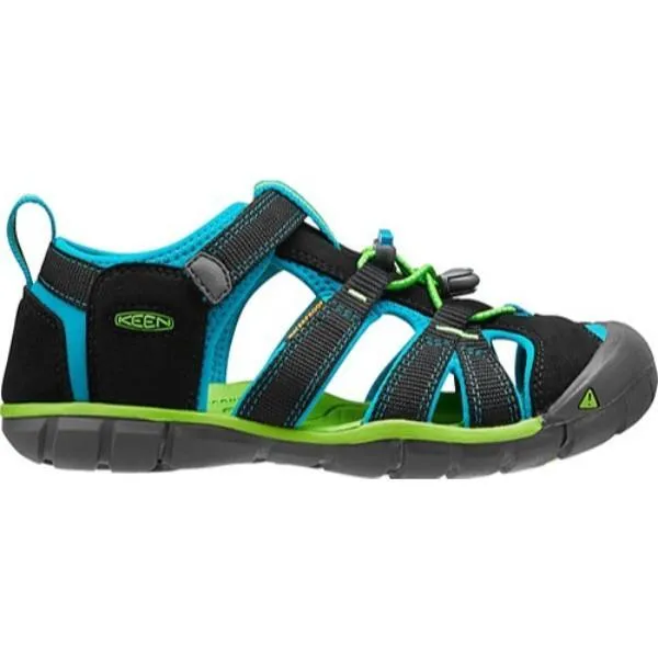 Keen Seacamp II CNX Black/ Brilliant Blue Little/Big Kids Sandals (Water Friendly)