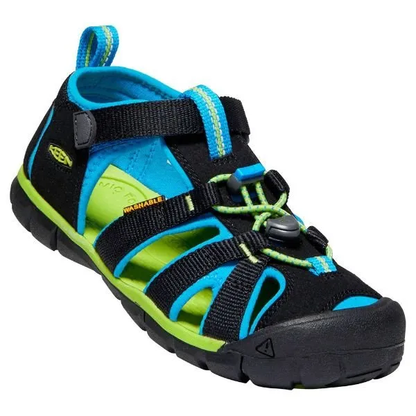 Keen Seacamp II CNX Black/ Brilliant Blue Little/Big Kids Sandals (Water Friendly)