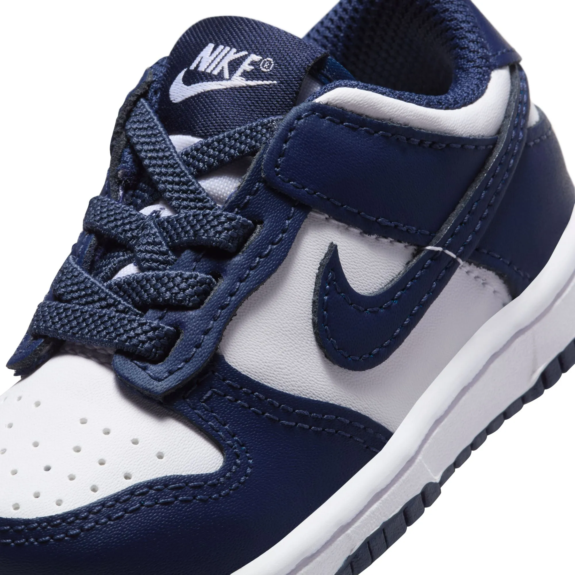 KIDS NIKE DUNK LOW TDE (WHITE/MIDNIGHT NAVY)