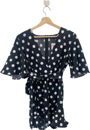 Luc & Ce Black Polka Dot Play Suit S