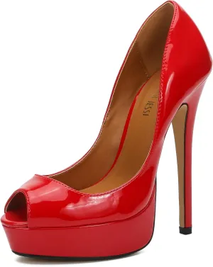 MAIERNISI JESSI Unisex Men's Women's Flatform High Heels Peep Toe Stiletto Pumps