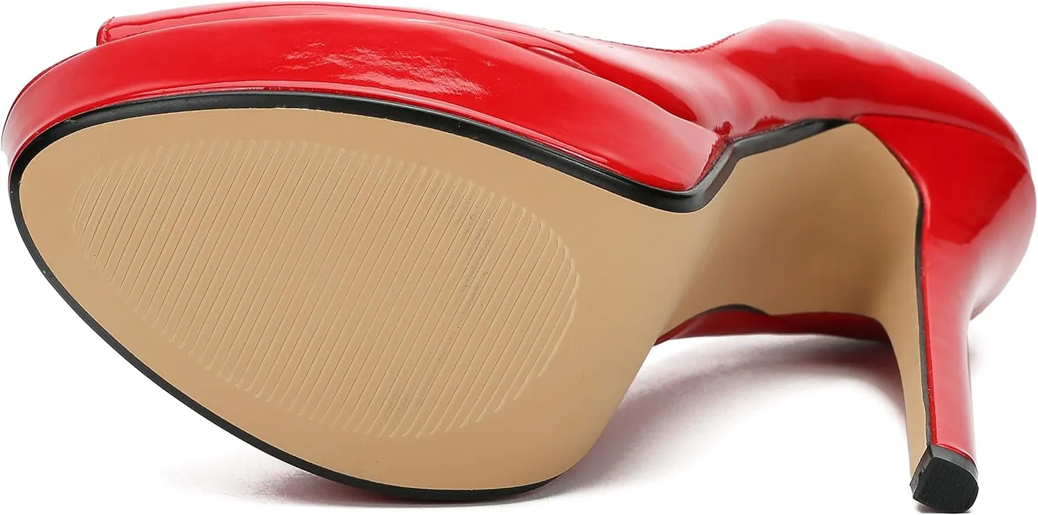 MAIERNISI JESSI Unisex Men's Women's Flatform High Heels Peep Toe Stiletto Pumps