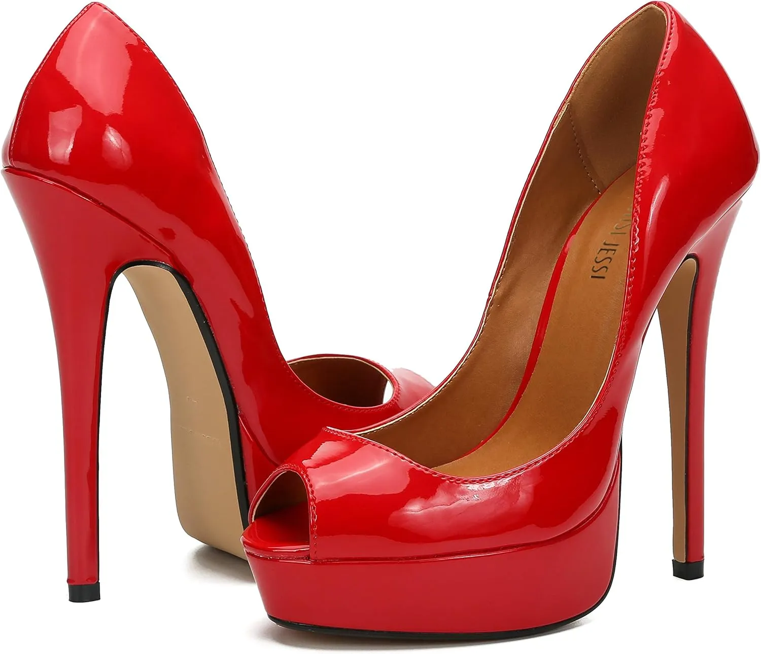 MAIERNISI JESSI Unisex Men's Women's Flatform High Heels Peep Toe Stiletto Pumps