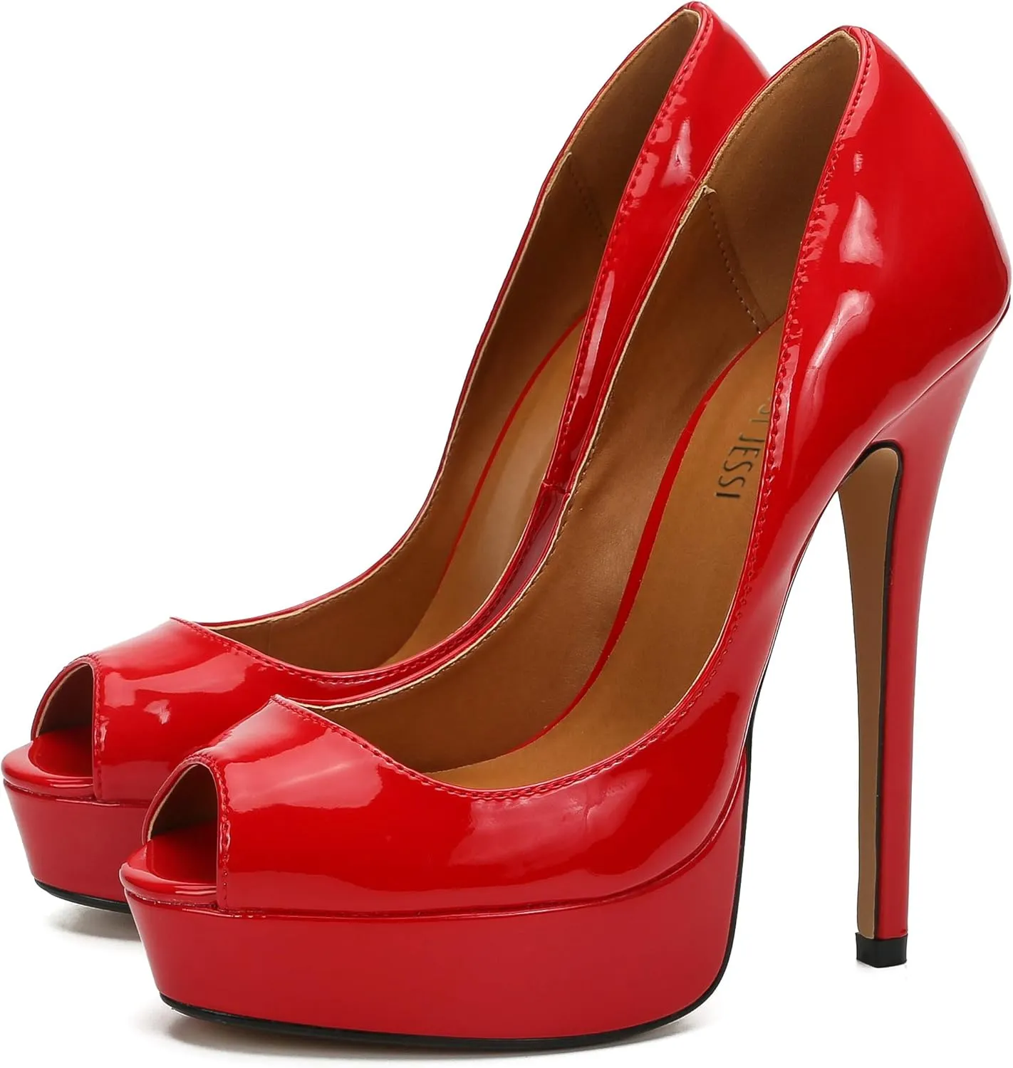 MAIERNISI JESSI Unisex Men's Women's Flatform High Heels Peep Toe Stiletto Pumps