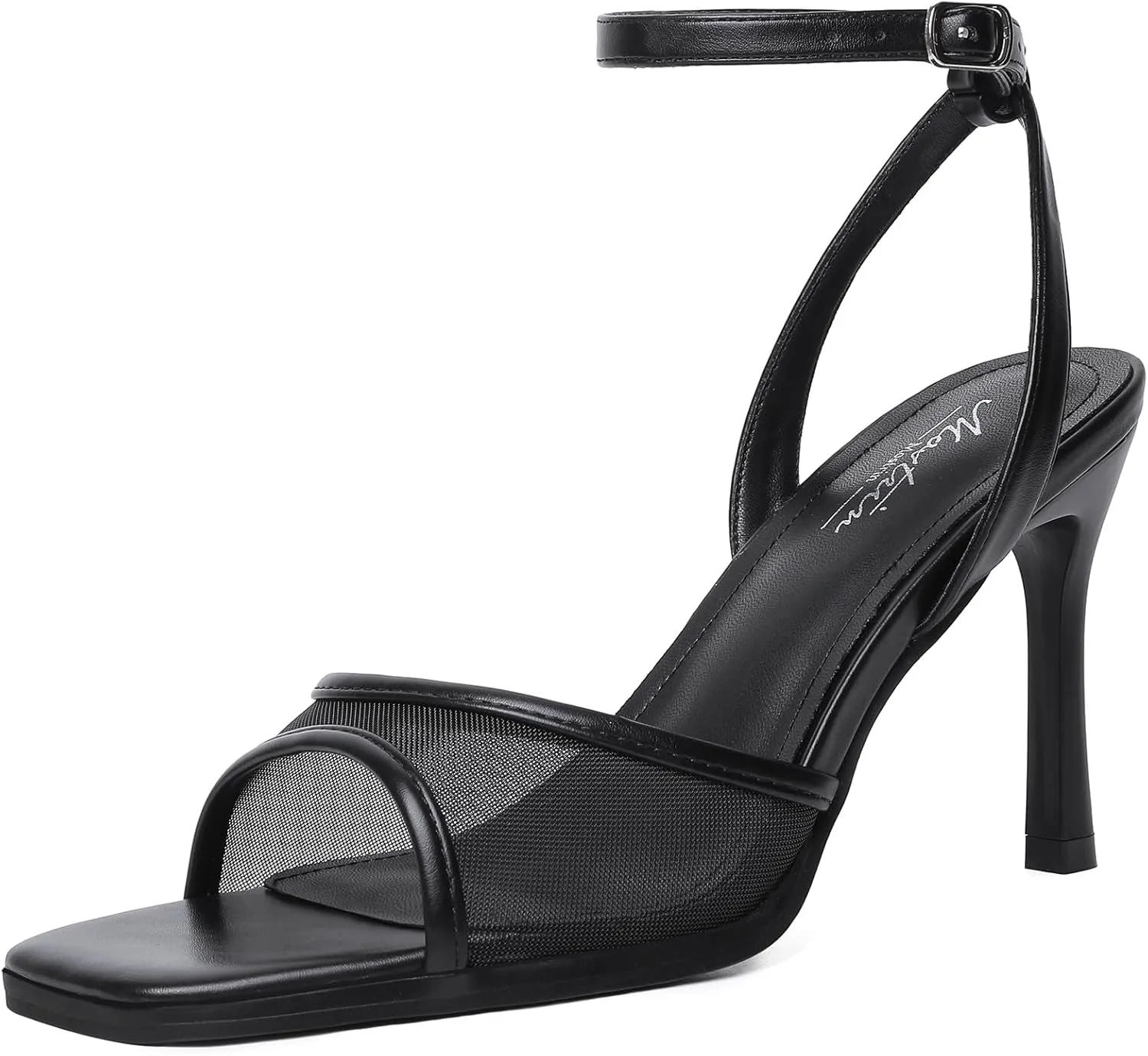 Mostrin Heels for Women Square Open Toe Heeled Sandals Ankle Strap Sexy Peep Toe High Heels for Party, Prom, Wedding Dressy Pumps Shoes