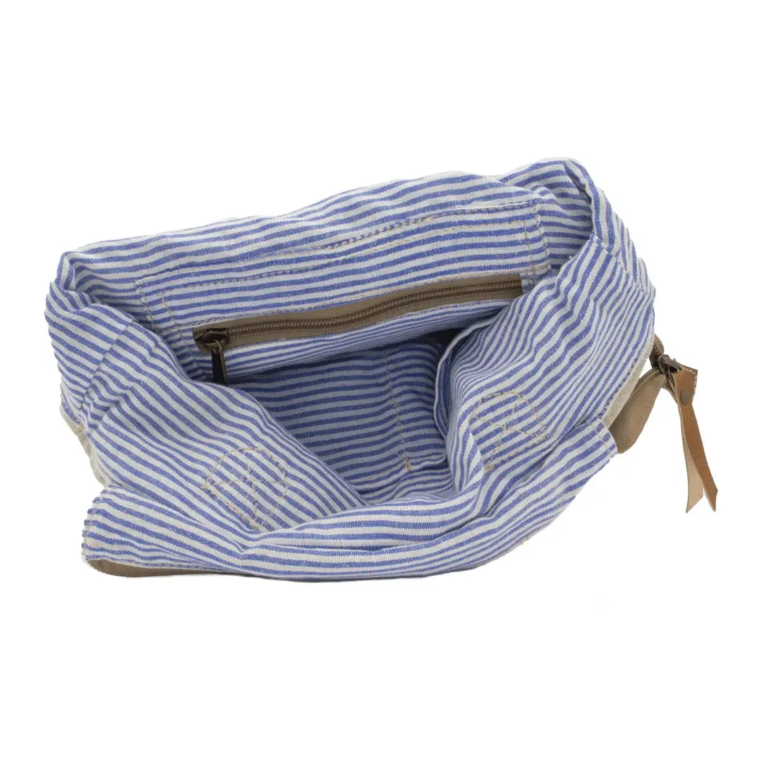 Natural Canvas Flower Child Shoulder Bag