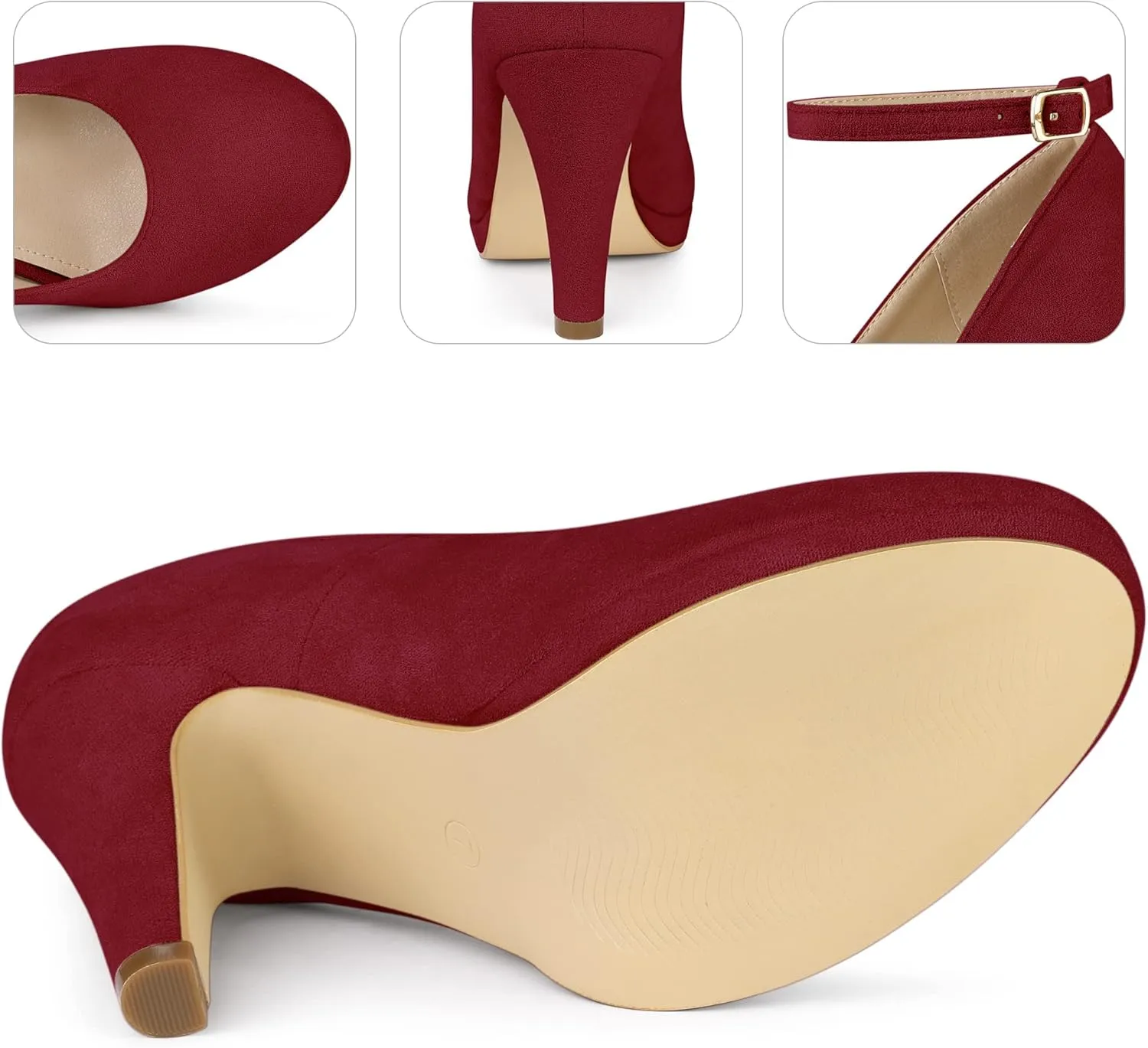 Perphy Mary Jane Pump Round Toe Stiletto Heels Pumps for Women