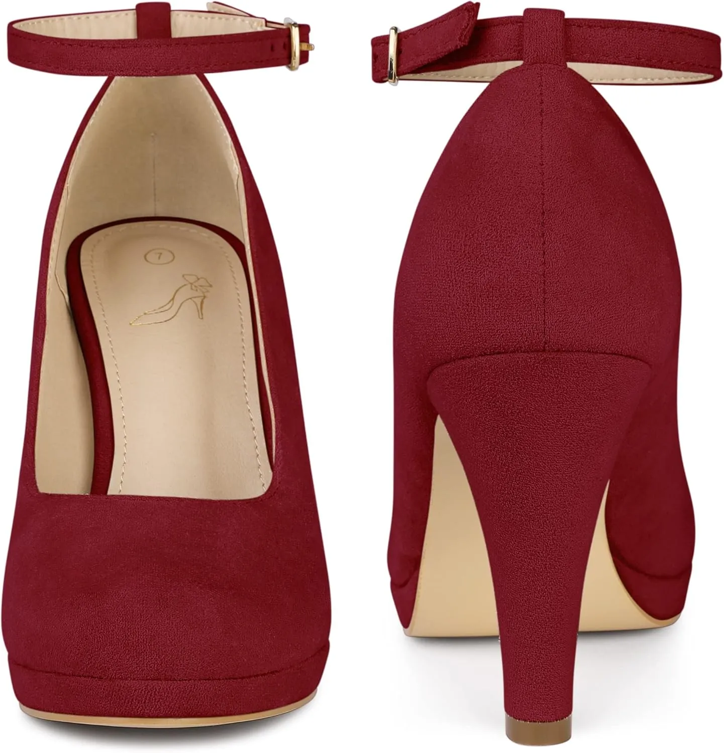 Perphy Mary Jane Pump Round Toe Stiletto Heels Pumps for Women