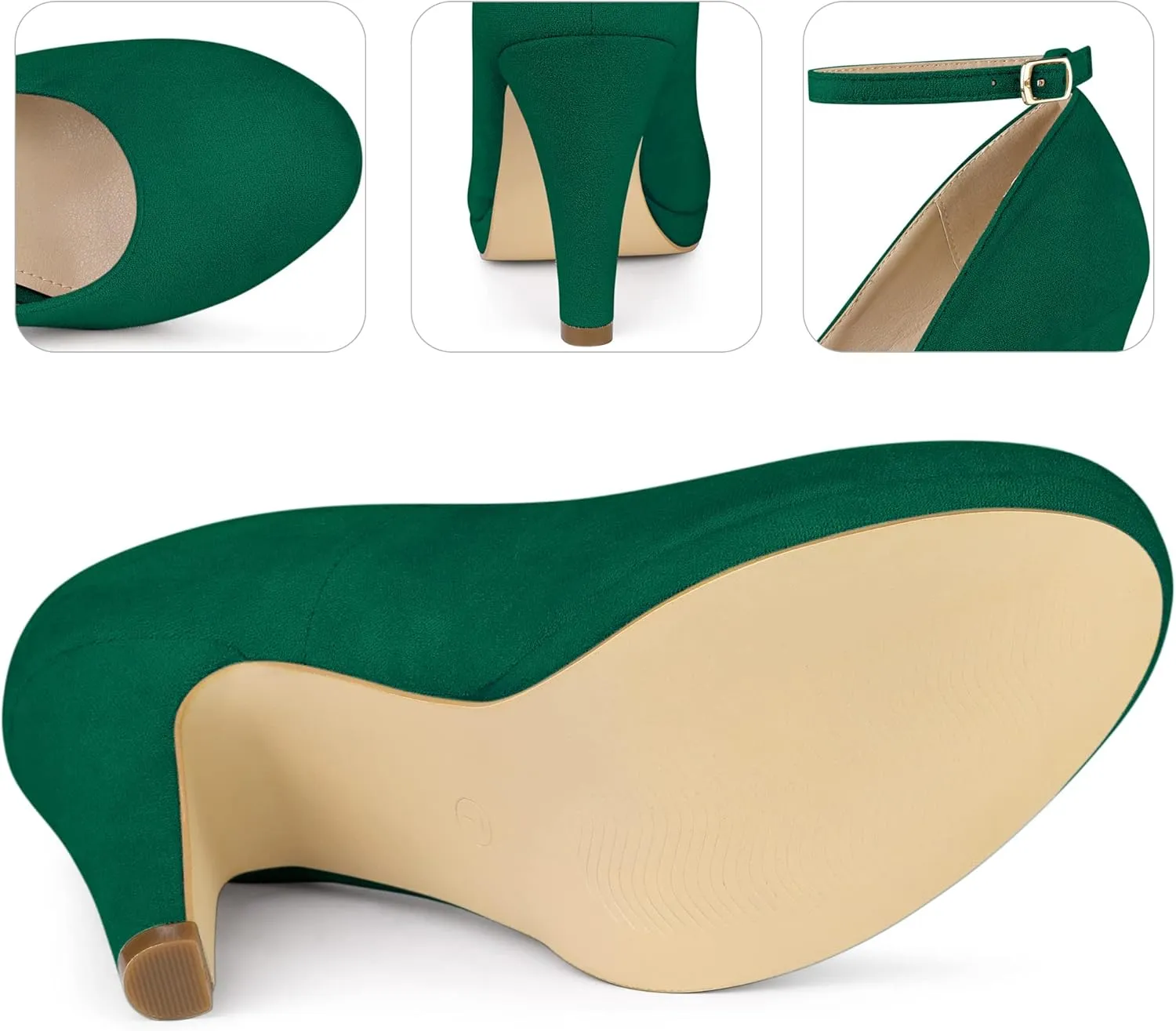 Perphy Mary Jane Pump Round Toe Stiletto Heels Pumps for Women