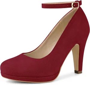 Perphy Mary Jane Pump Round Toe Stiletto Heels Pumps for Women