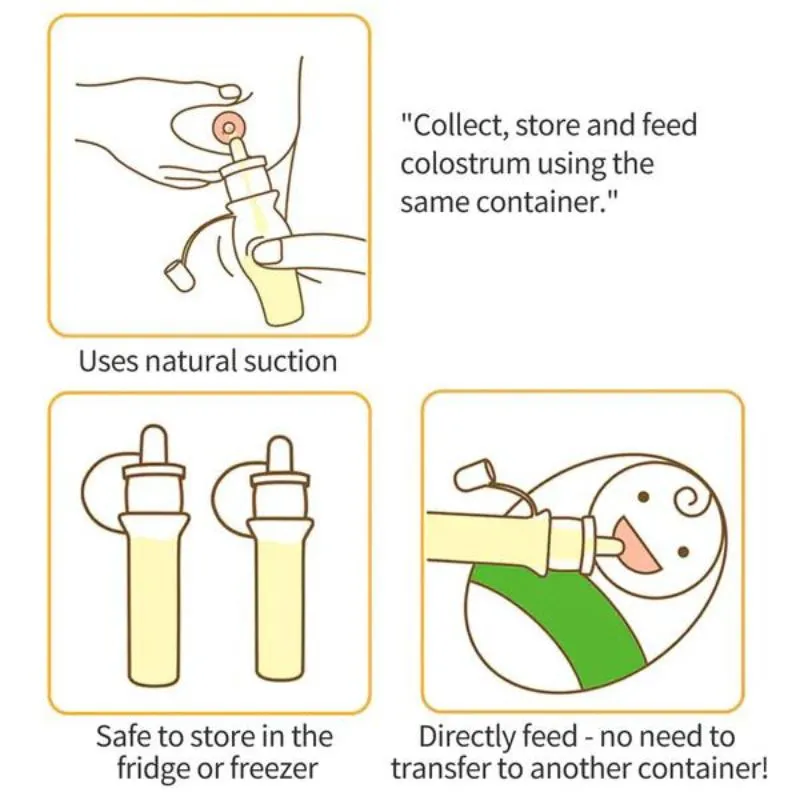 Pre-Sterilized Silicone Colostrum Collector Set 4ml - 6 Pack