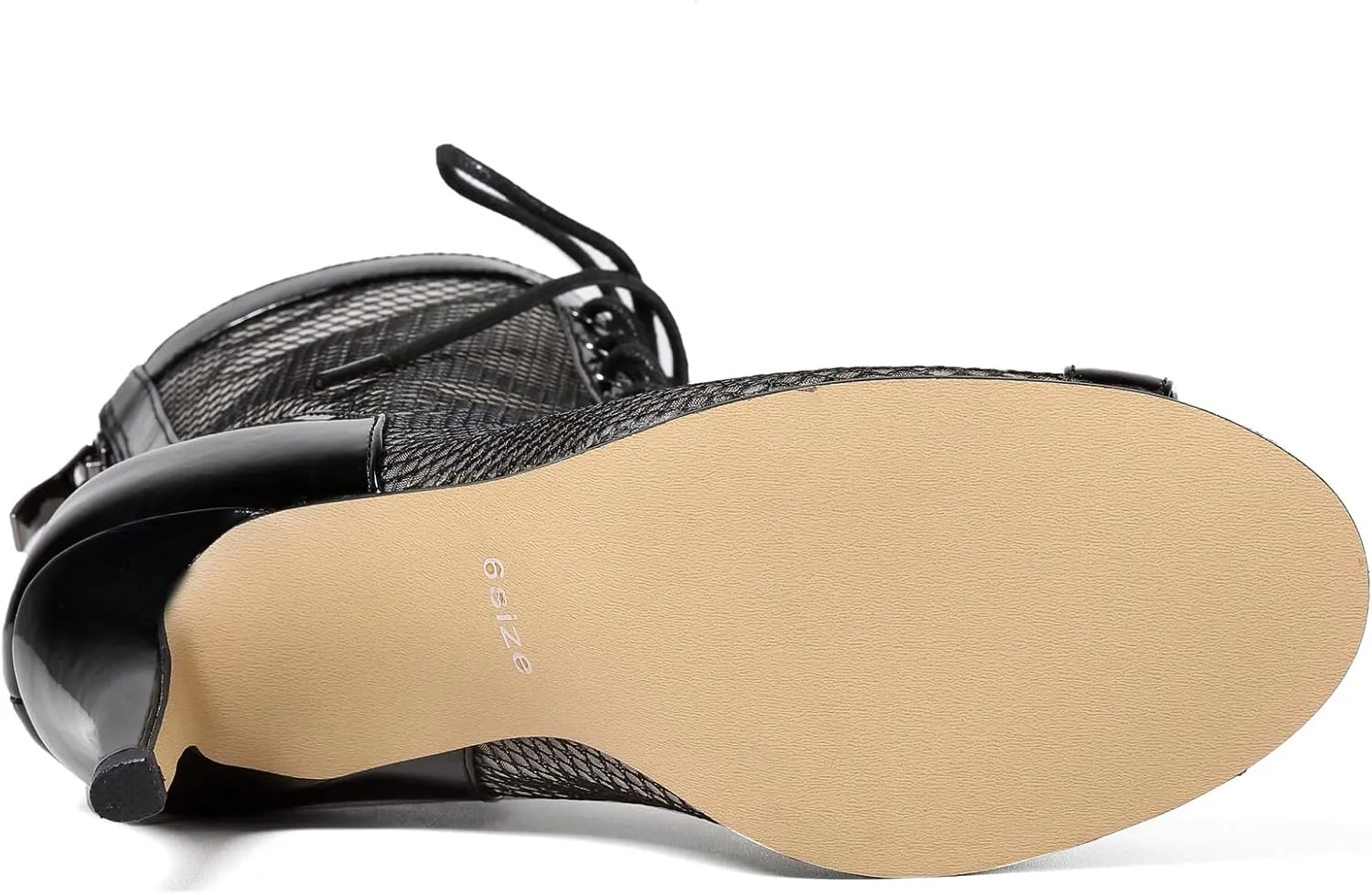 Professional Dancing Heels for Women's, Lace-Up Mesh Jazz Shoes,Zipper Peep Toe Booties,Pole Dance Boots