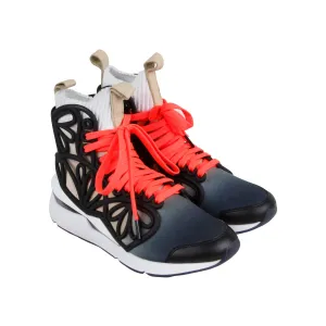 Puma Pearl Cage Mid Fade Sophia Webster Black Black Womens Athletic Training Shoes